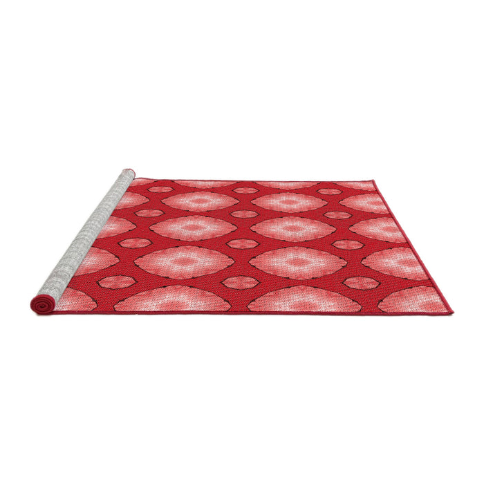 Sideview of Machine Washable Transitional Red Rug, wshpat3505rd