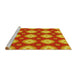 Sideview of Machine Washable Transitional Neon Red Rug, wshpat3505yw