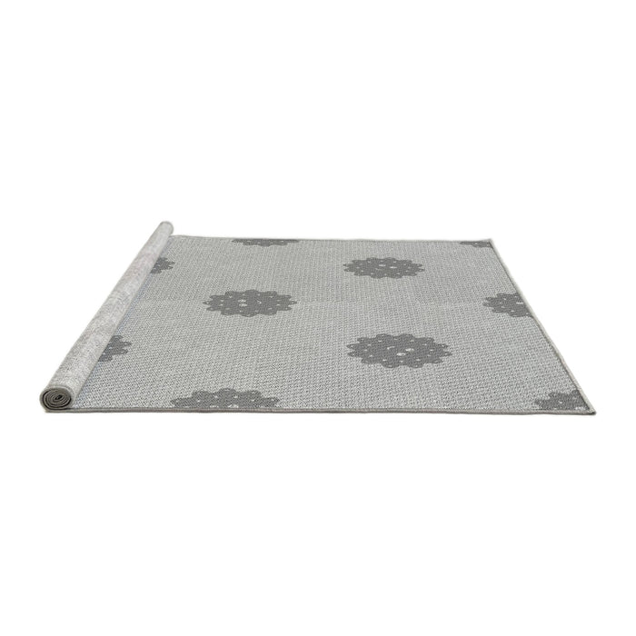Sideview of Machine Washable Transitional Gunmetal Gray Rug, wshpat3506gry