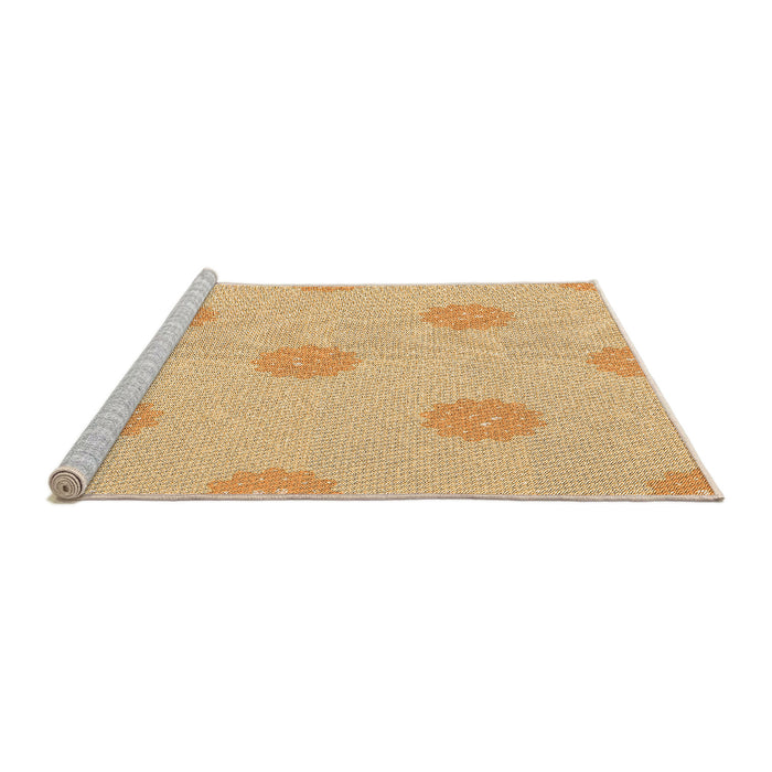 Sideview of Machine Washable Transitional Orange Rug, wshpat3506org