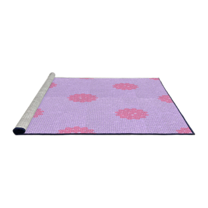 Sideview of Machine Washable Transitional Purple Rug, wshpat3506pur