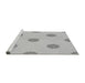 Sideview of Machine Washable Transitional Gunmetal Gray Rug, wshpat3507gry