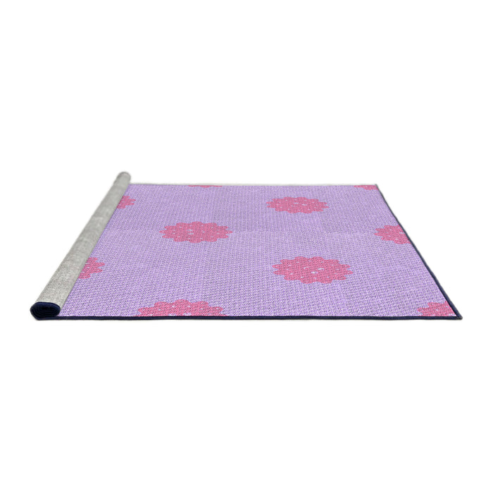 Sideview of Machine Washable Transitional Purple Rug, wshpat3507pur