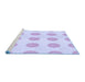 Sideview of Machine Washable Transitional Lavender Blue Rug, wshpat3508blu