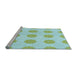 Sideview of Machine Washable Transitional Green Rug, wshpat3508lblu