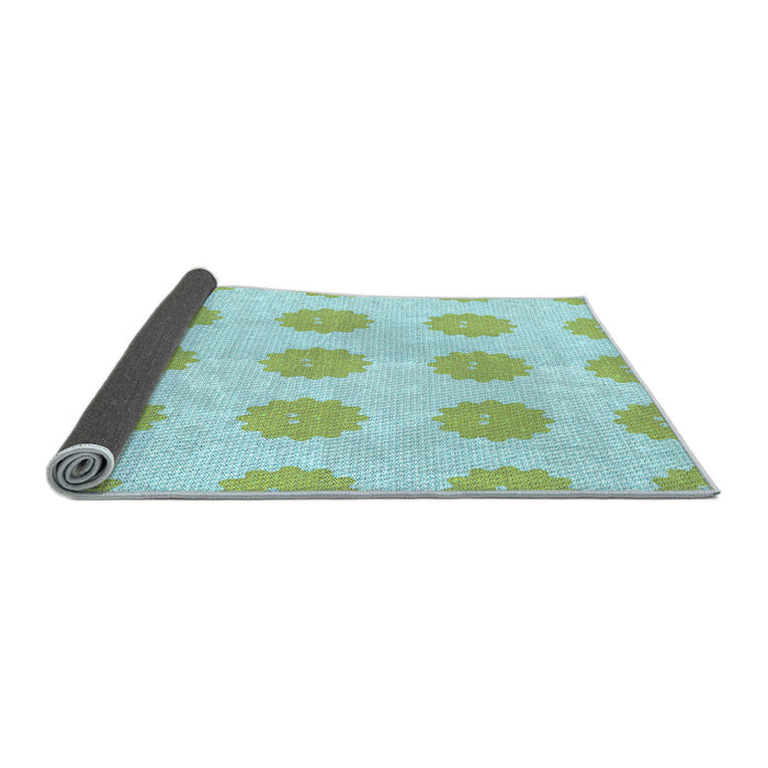 Thickness of Patterned Green Rug, pat3508lblu
