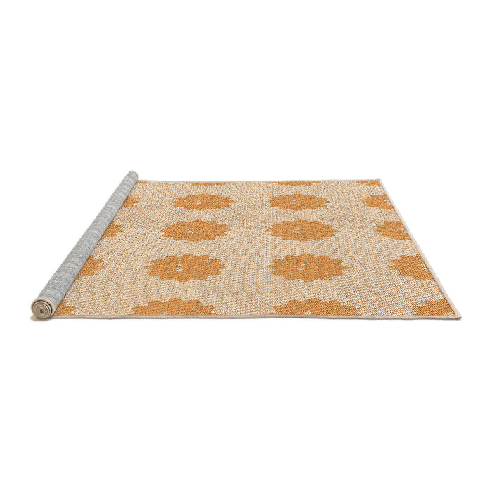 Sideview of Machine Washable Transitional Golden Blonde Gold Rug, wshpat3508org