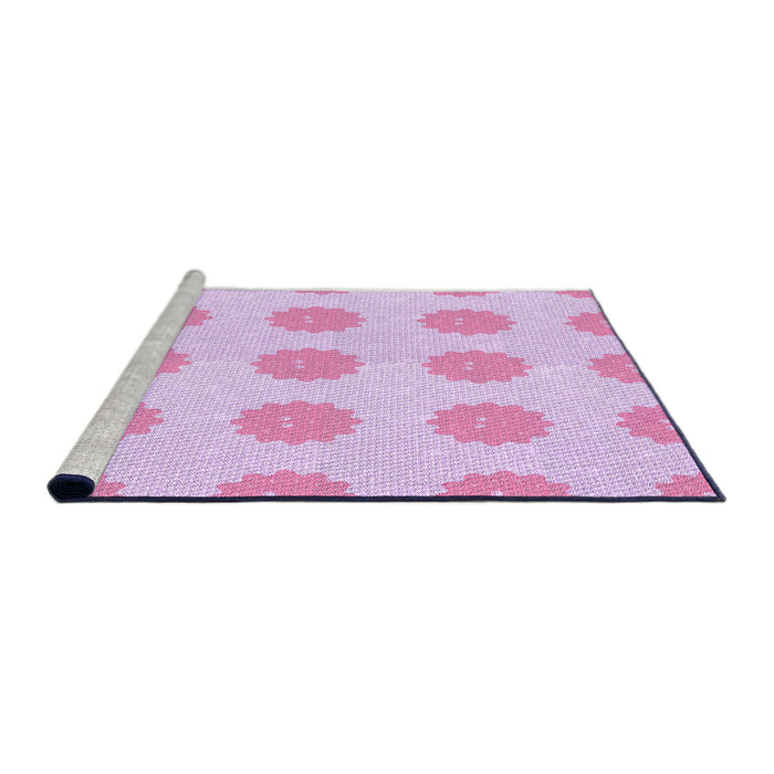 Sideview of Machine Washable Transitional Deep Mauve Purple Rug, wshpat3508pur
