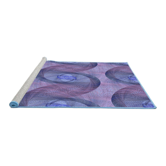 Sideview of Machine Washable Transitional Deep Periwinkle Purple Rug, wshpat3509blu