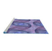 Sideview of Machine Washable Transitional Deep Periwinkle Purple Rug, wshpat3509blu