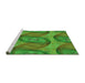 Sideview of Machine Washable Transitional Seaweed Green Rug, wshpat3509grn