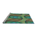 Sideview of Machine Washable Transitional Dark Olive Green Rug, wshpat3509lblu