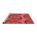 Sideview of Machine Washable Transitional Red Rug, wshpat3509rd