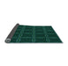 Thickness of Patterned Deep Teal Green Rug, pat351lblu