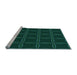 Sideview of Machine Washable Transitional Deep Teal Green Rug, wshpat351lblu