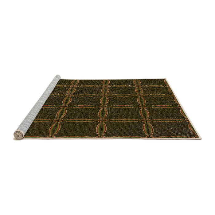 Sideview of Machine Washable Transitional Dark Bronze Brown Rug, wshpat351org