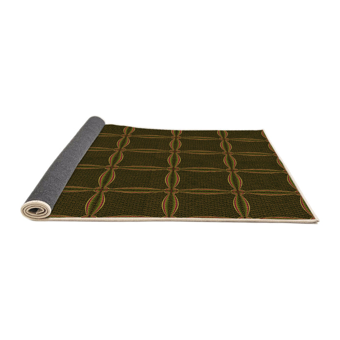Thickness of Patterned Dark Bronze Brown Rug, pat351org