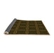 Thickness of Patterned Dark Bronze Brown Rug, pat351org