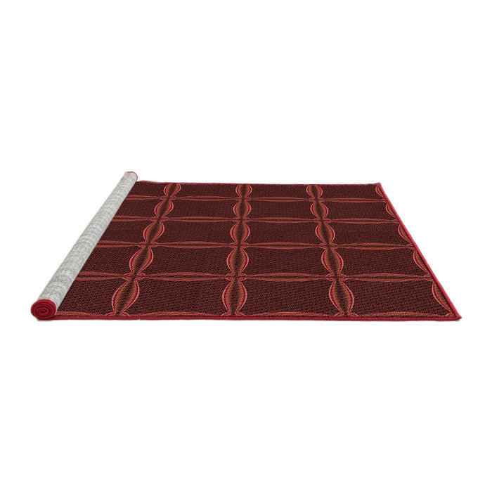 Sideview of Machine Washable Transitional Red Rug, wshpat351rd