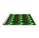 Sideview of Machine Washable Transitional Dark Lime Green Rug, wshpat3510grn