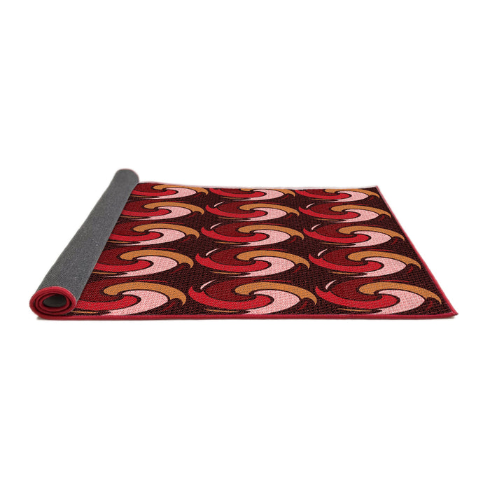 Thickness of Patterned Chestnut Red Rug, pat3510rd