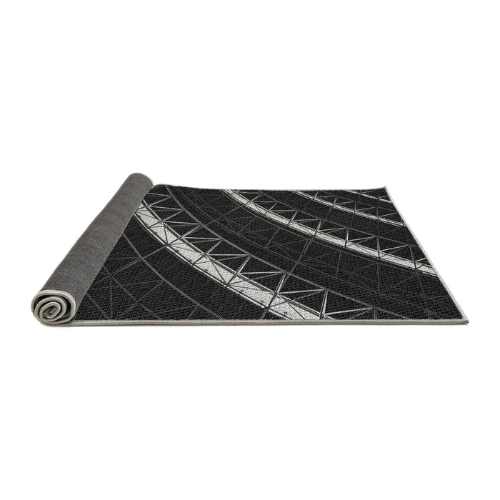 Thickness of Patterned Black Rug, pat3512gry