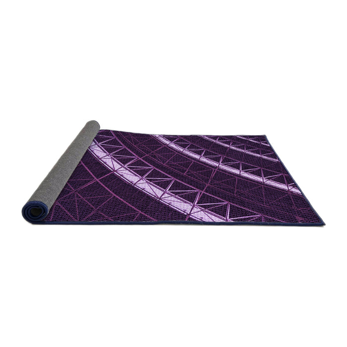 Thickness of Patterned Purple Violet Purple Rug, pat3512pur