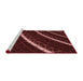 Sideview of Machine Washable Transitional Brown Red Rug, wshpat3512rd