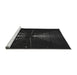 Sideview of Machine Washable Transitional Black Rug, wshpat3513gry