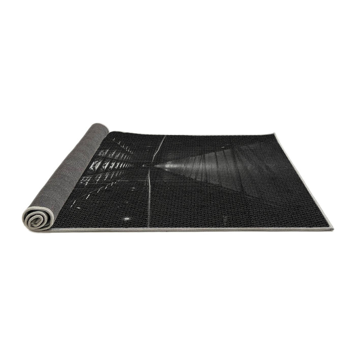 Thickness of Patterned Black Rug, pat3513gry