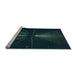 Sideview of Machine Washable Transitional Black Rug, wshpat3513lblu