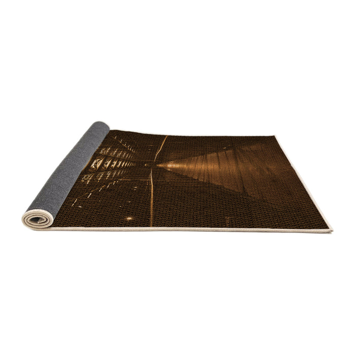 Thickness of Patterned Saddle Brown Rug, pat3513org