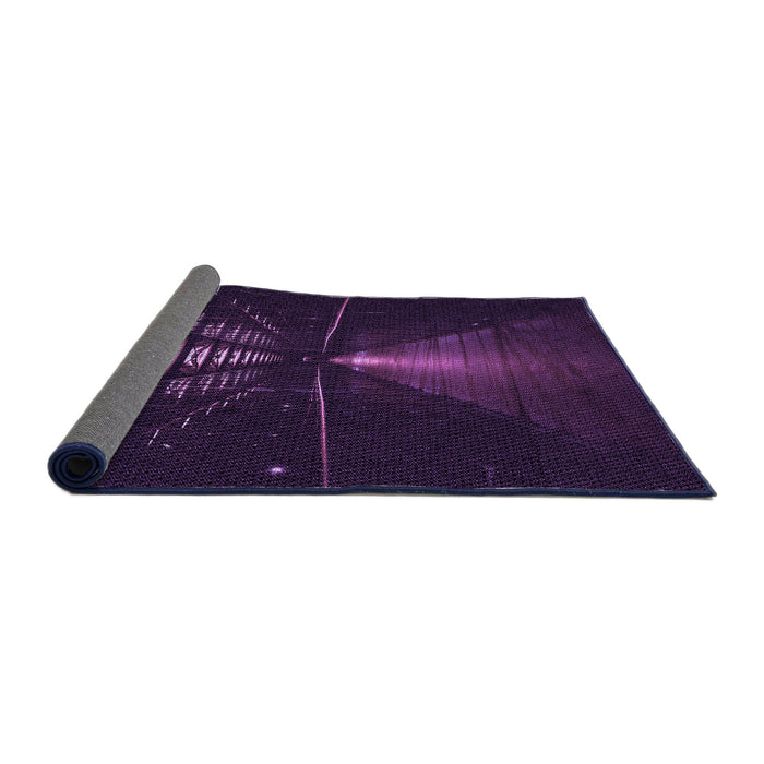 Thickness of Patterned Deep Purple Rug, pat3513pur