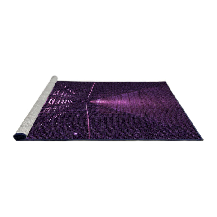 Sideview of Machine Washable Transitional Deep Purple Rug, wshpat3513pur