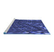 Sideview of Machine Washable Transitional Royal Blue Rug, wshpat3514blu