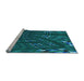 Sideview of Machine Washable Transitional Medium Teal Green Rug, wshpat3514lblu