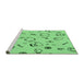 Sideview of Machine Washable Transitional Jade Green Rug, wshpat3515grn