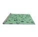 Sideview of Machine Washable Transitional Emerald Green Rug, wshpat3515lblu