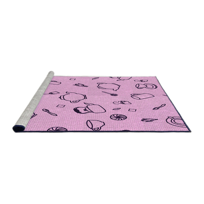 Sideview of Machine Washable Transitional Orchid Purple Rug, wshpat3515pur