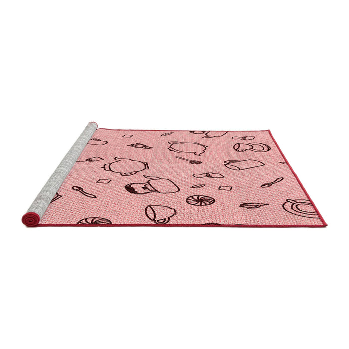 Sideview of Machine Washable Transitional Red Rug, wshpat3515rd