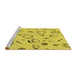 Sideview of Machine Washable Transitional Yellow Rug, wshpat3515yw