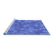 Sideview of Machine Washable Transitional Sky Blue Rug, wshpat3516blu