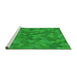 Sideview of Machine Washable Transitional Lime Green Rug, wshpat3516grn