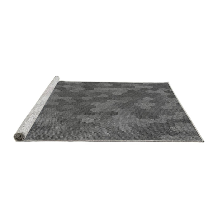 Sideview of Machine Washable Transitional Gray Rug, wshpat3516gry