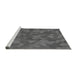 Sideview of Machine Washable Transitional Gray Rug, wshpat3516gry