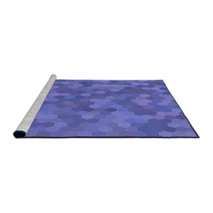 Sideview of Machine Washable Transitional Light Slate Blue Rug, wshpat3516pur