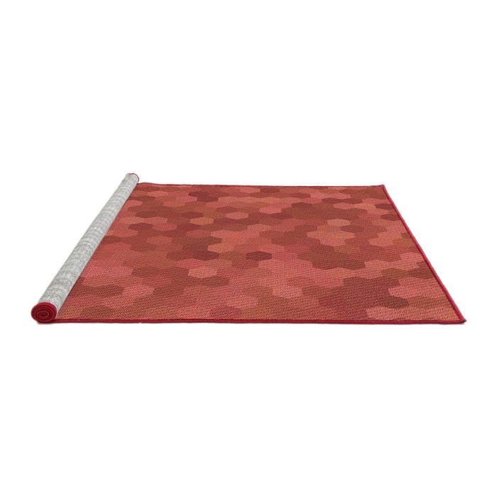 Sideview of Machine Washable Transitional Bright Orange Rug, wshpat3516rd