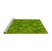 Sideview of Machine Washable Transitional Dark Lime Green Rug, wshpat3516yw