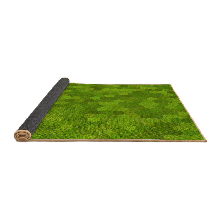 Thickness of Patterned Dark Lime Green Rug, pat3516yw