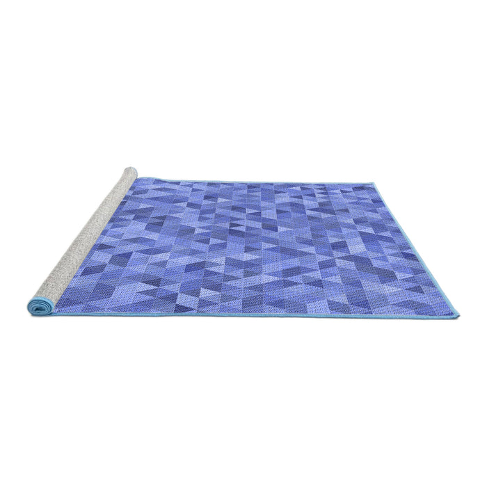 Sideview of Machine Washable Transitional Sky Blue Rug, wshpat3517blu